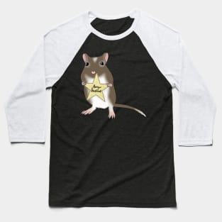 Cute brown gerbil says merry Christmas Baseball T-Shirt